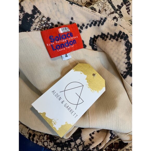 Solace London Brown Python Snake Print Rosa Maxi Dress, Size 4 - Picture 6 of 6